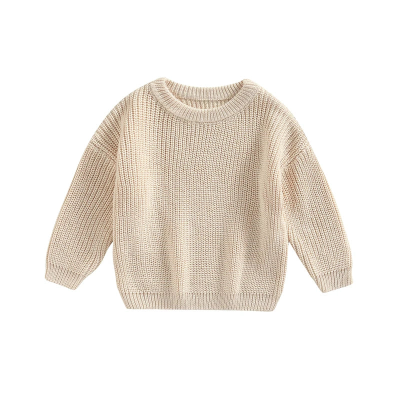 Autumn Baby Sweater - Cotton Knitwear for Boys & Girls, Long Sleeve Pullover