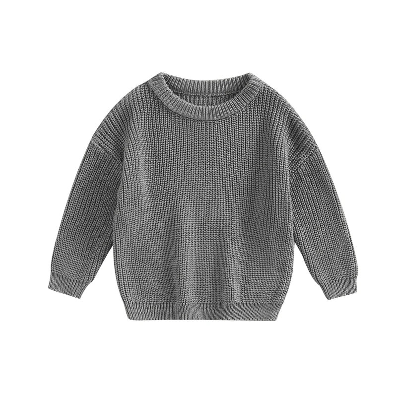 Autumn Baby Sweater - Cotton Knitwear for Boys & Girls, Long Sleeve Pullover