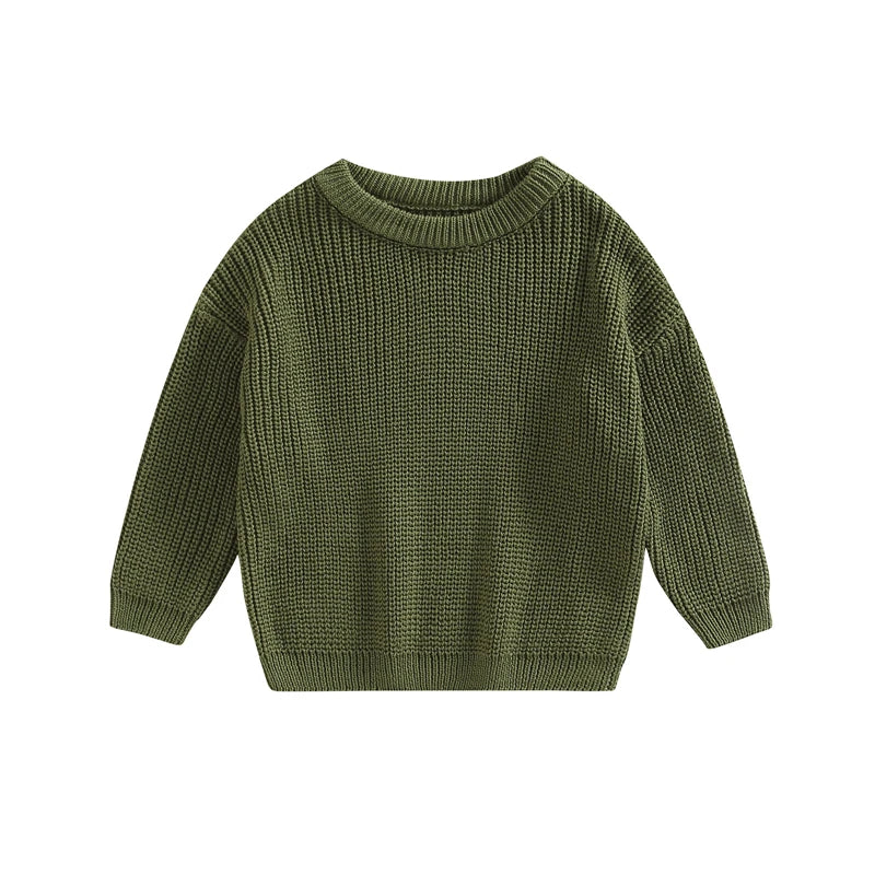 Autumn Baby Sweater - Cotton Knitwear for Boys & Girls, Long Sleeve Pullover