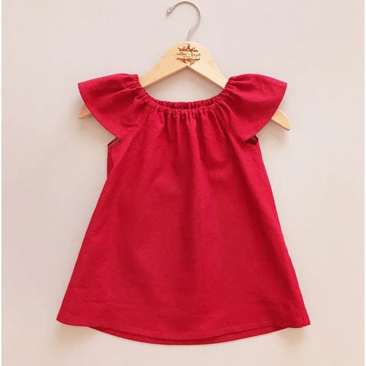 Summer Toddler Baby Girls Cotton Dress – Simple Solid Casual Loose Dress